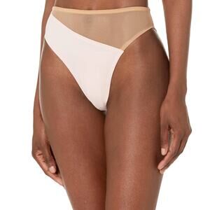 Norma KAMALI Snake Mesh Bikini Swim Bottoms Separates Blush Pink